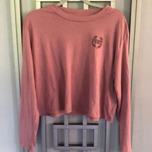 PINK Victoria's Secret mauve cropped oversize T-shirt size M